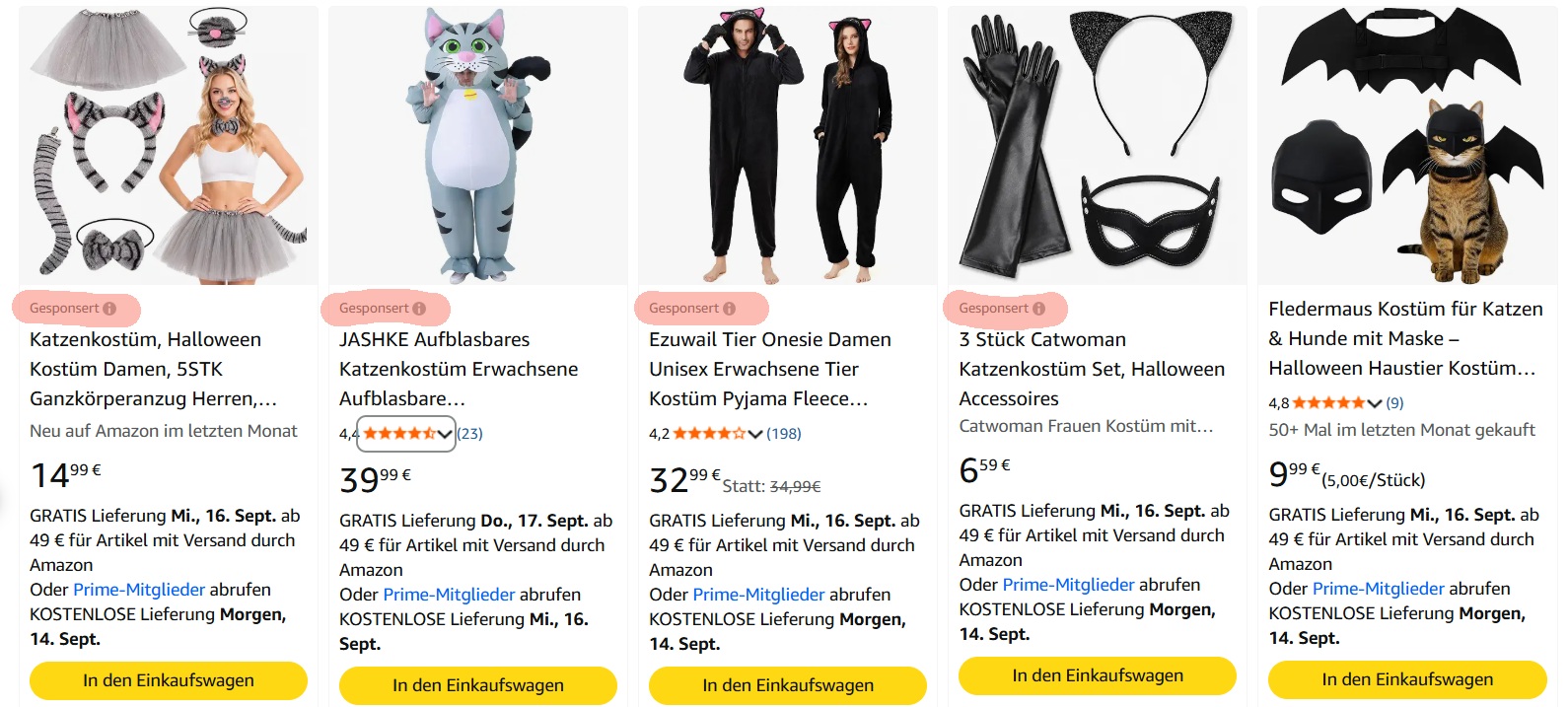 sponsored products haben ein standardisiertes design