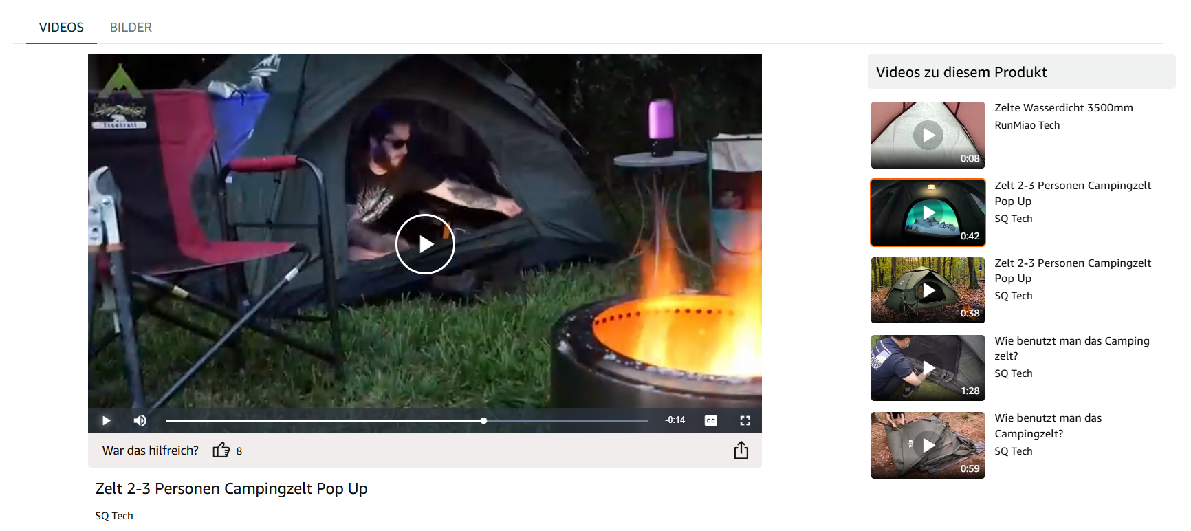 campingzelt shoppable videos conversion boost