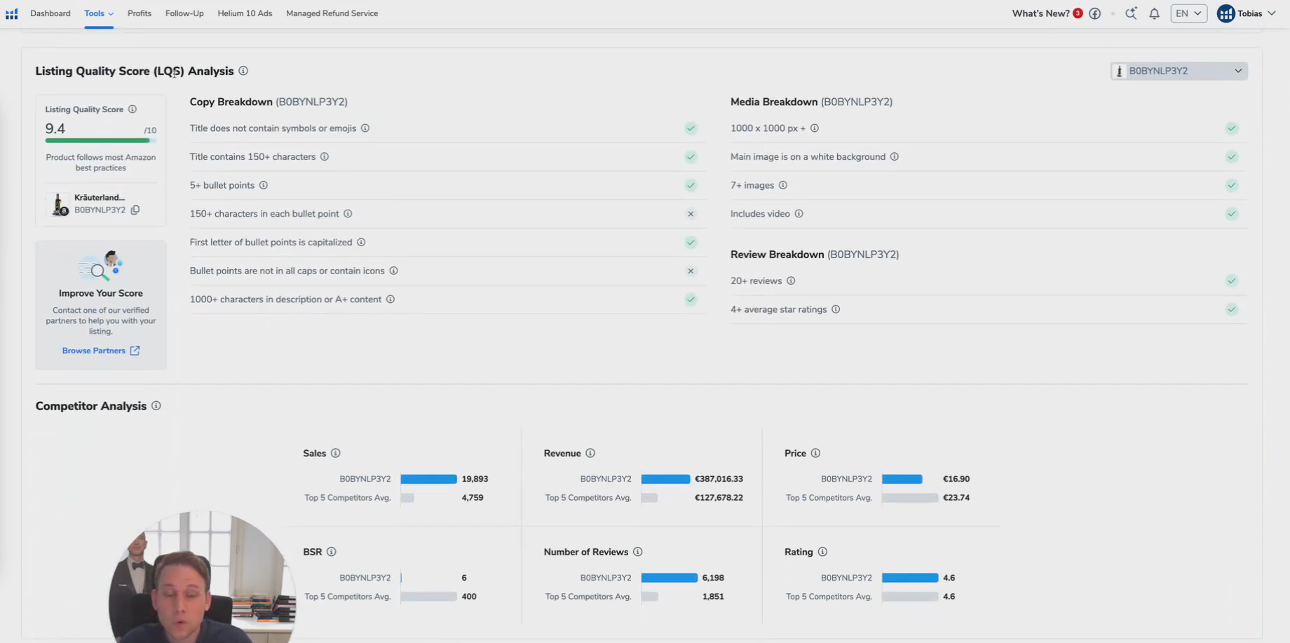 listing quality score produktdetailseite