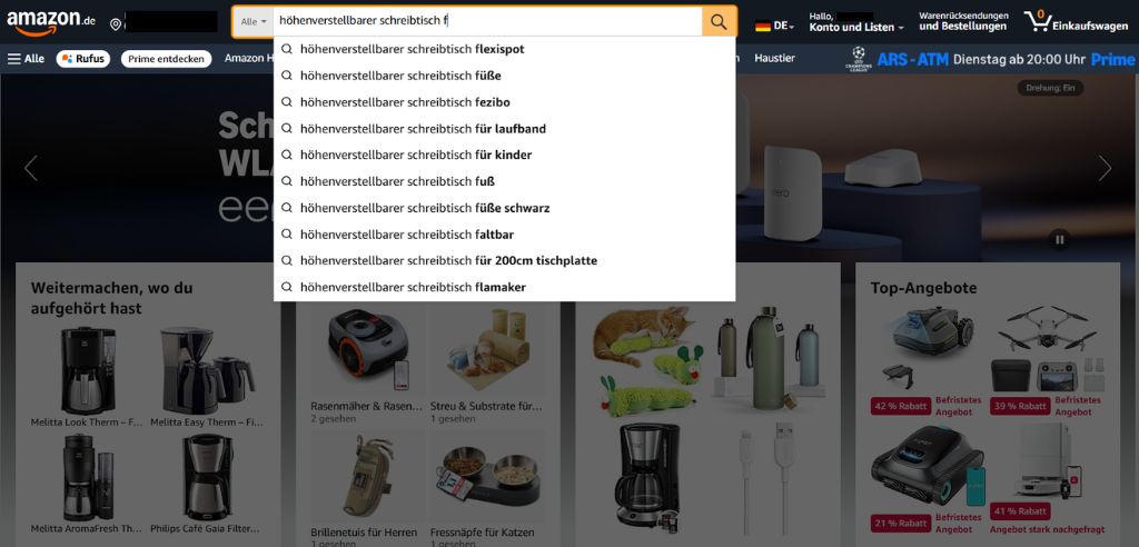 suchbegriffe finden mit der autovervollständigung