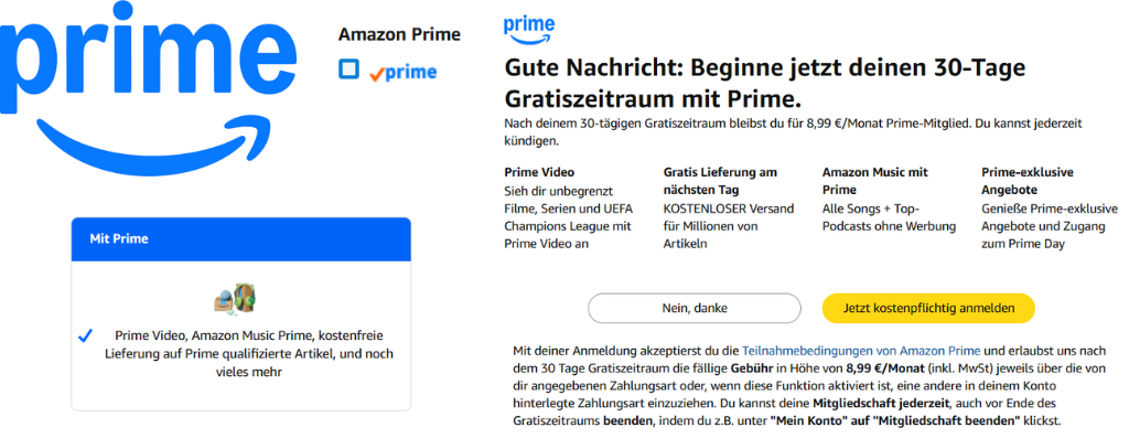 30 tage gratis probezeitraum mit prime