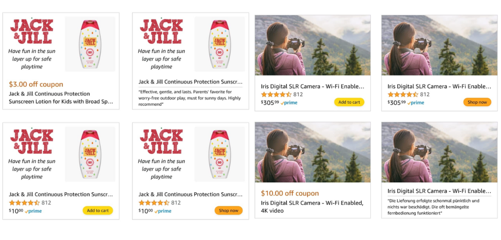 Darstellungsformen der Responsive E-Commerce Creatives (RECs)