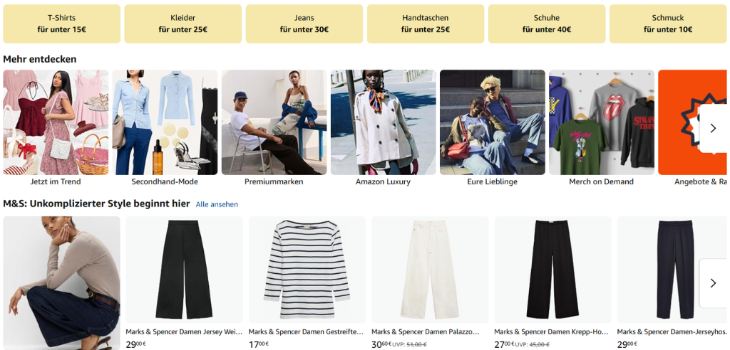amazon basics und premium mode trends marken sale