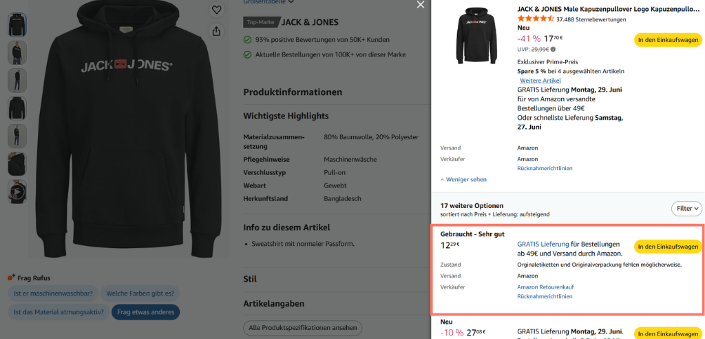 amazon resale retournierte ware billiger kaufen