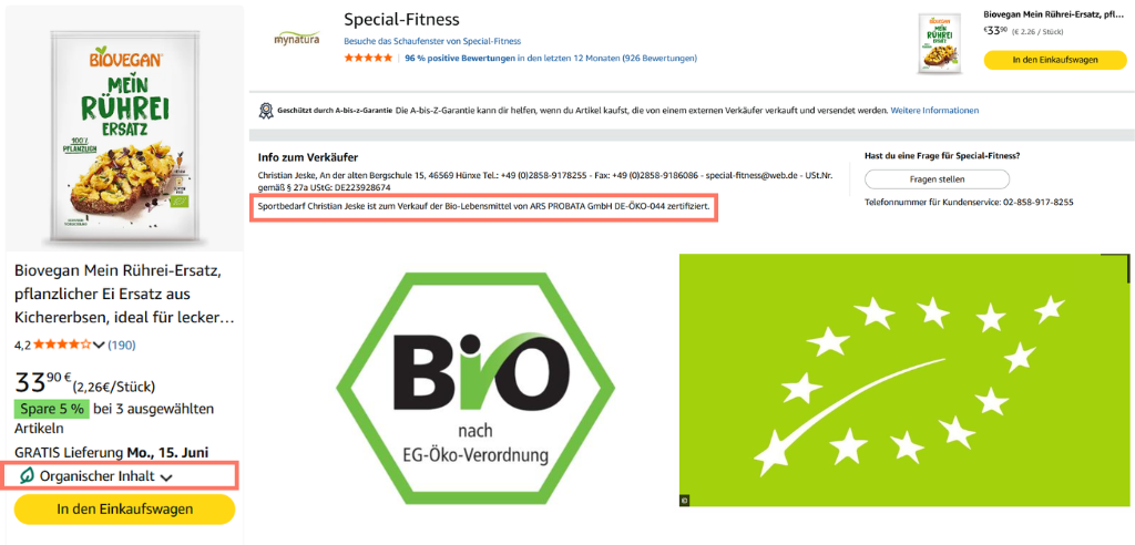 verkäufer mit bio-zertifizierung deutschland-siegel vs. eu-logo