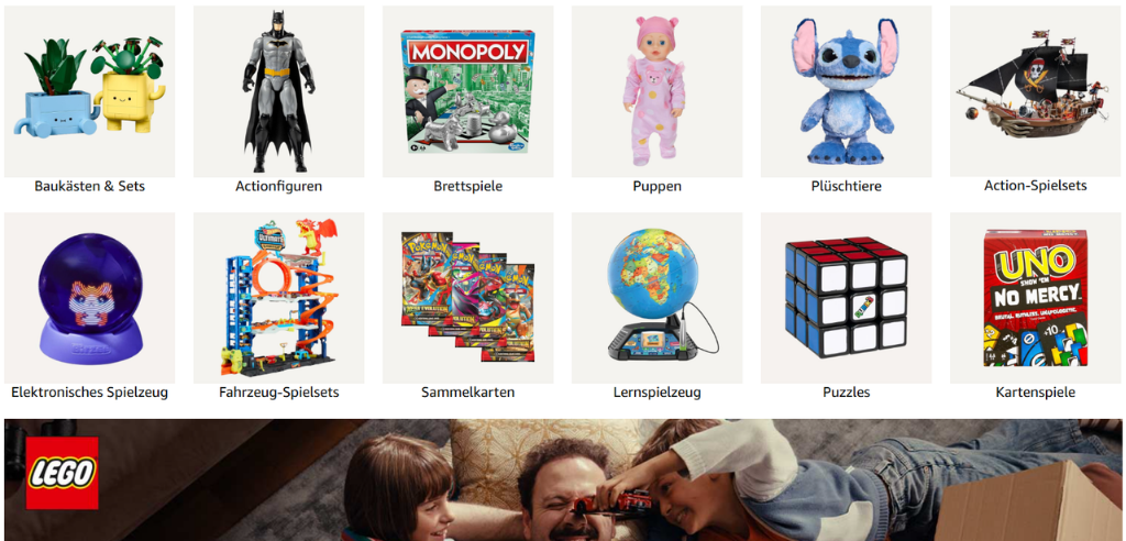 beliebte spielzeugkategorien bestseller ecommerce