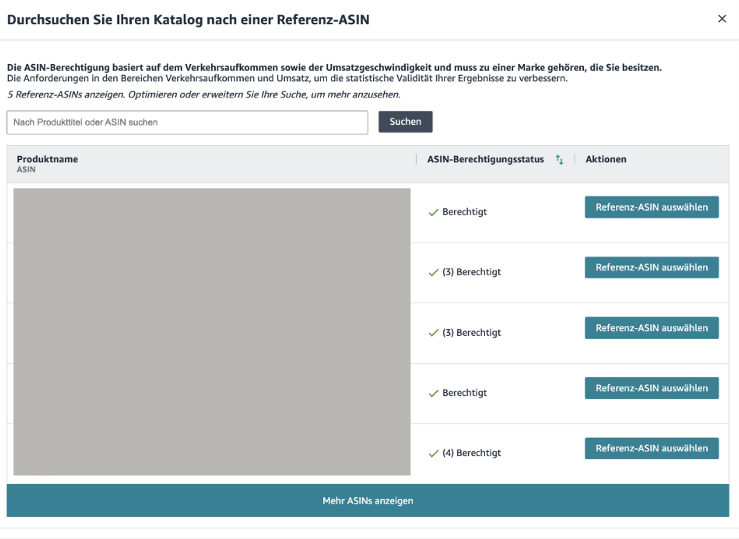 Amazon Experimente verwalten